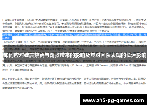 如何应对魏震禁赛与罚款带来的影响及其对团队表现的长远影响